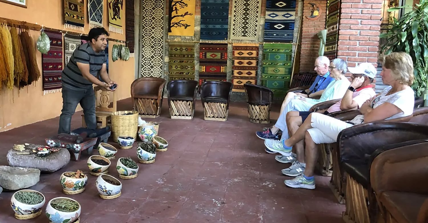 Demonstration of dye making in Teotitlan del Valle, Oaxaca.